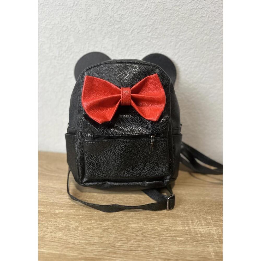 Disney Minnie Mouse Mini Backpack - Black/Red  10” High